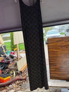 J.B.S. Black Textured Long Curtain Panel